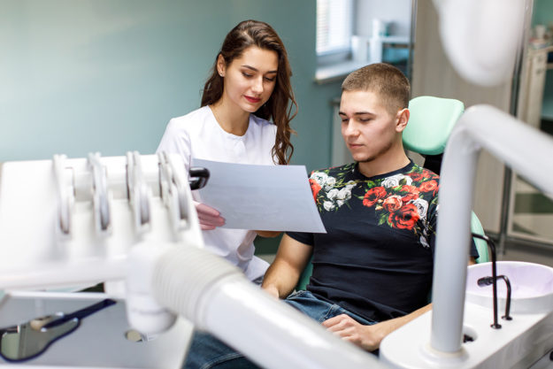 patient learning about adult orthodontics